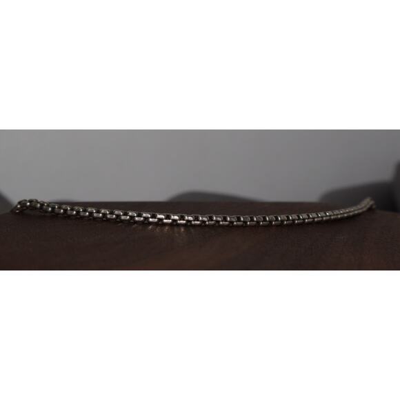 David Yurman Sterling Silver & 14k Box Chain Necklace 14.5G / 18in / 2.6mm - Picture 3 of 7